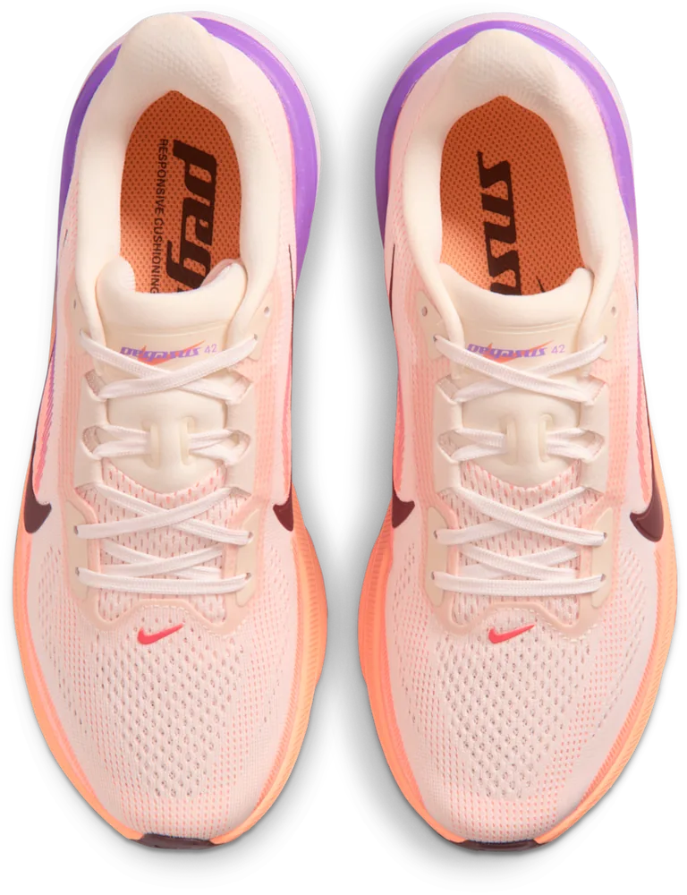 Nike Pegasus 42 Chalk / Orange Pulse, vue de dessus