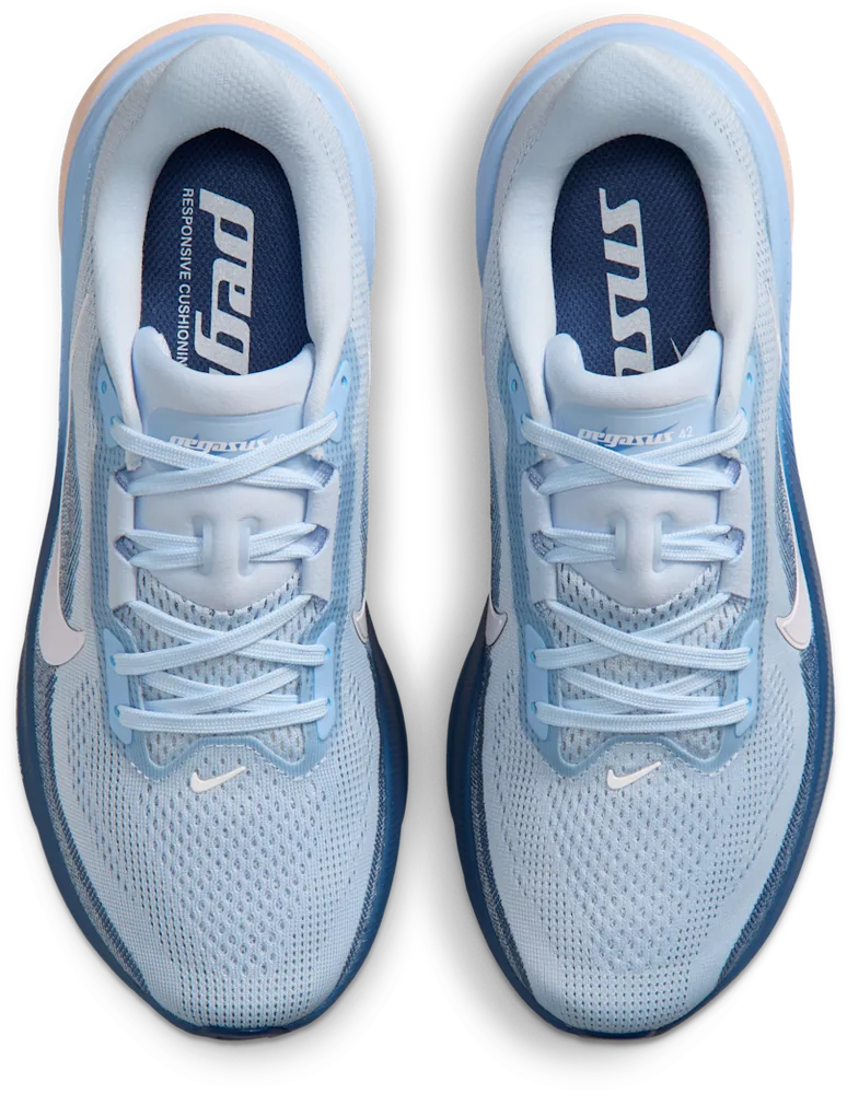 Nike Pegasus 42 Hydrogen Blue / Mystic Navy, vue de dessus