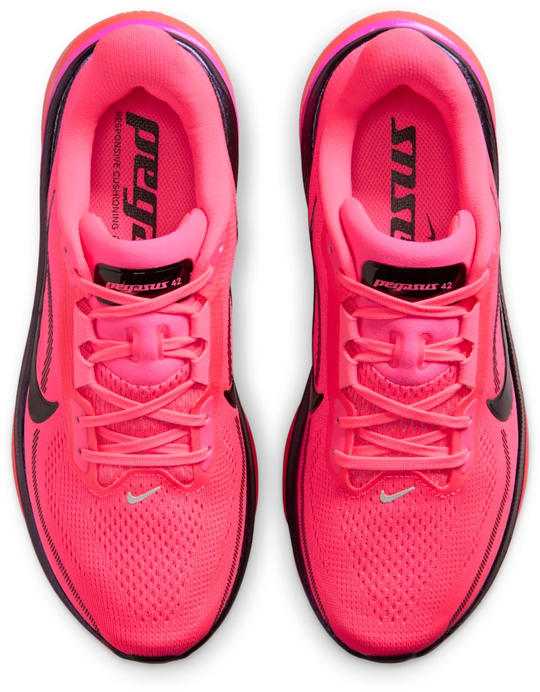 Nike Pegasus 42 Hyper Pink / Laser Crimson, vue de dessus