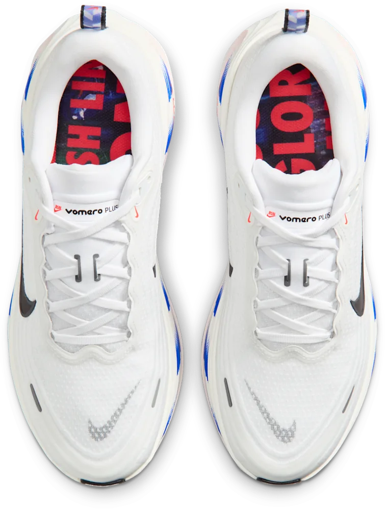 Nike Vomero Plus Blanc / Racer Blue, vue de dessus