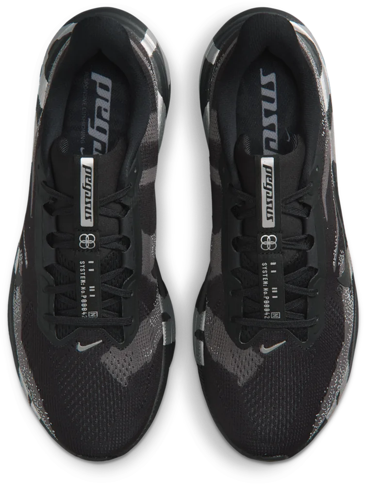Nike Pegasus 42 Noir / Medium Ash, vue de dessus