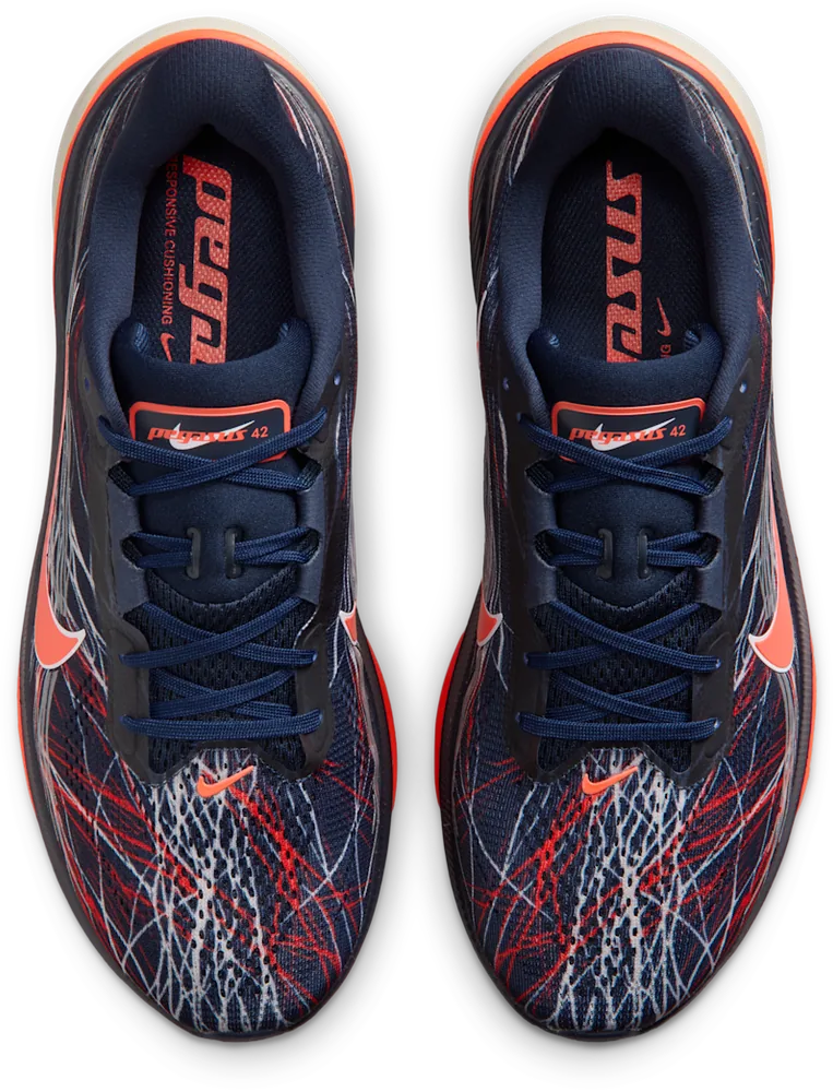 Nike Pegasus 42 Obsidian / Light Bone, vue de dessus
