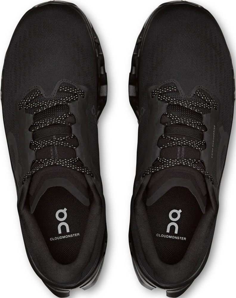On Cloudmonster 3 Black / Black, vue de dessus