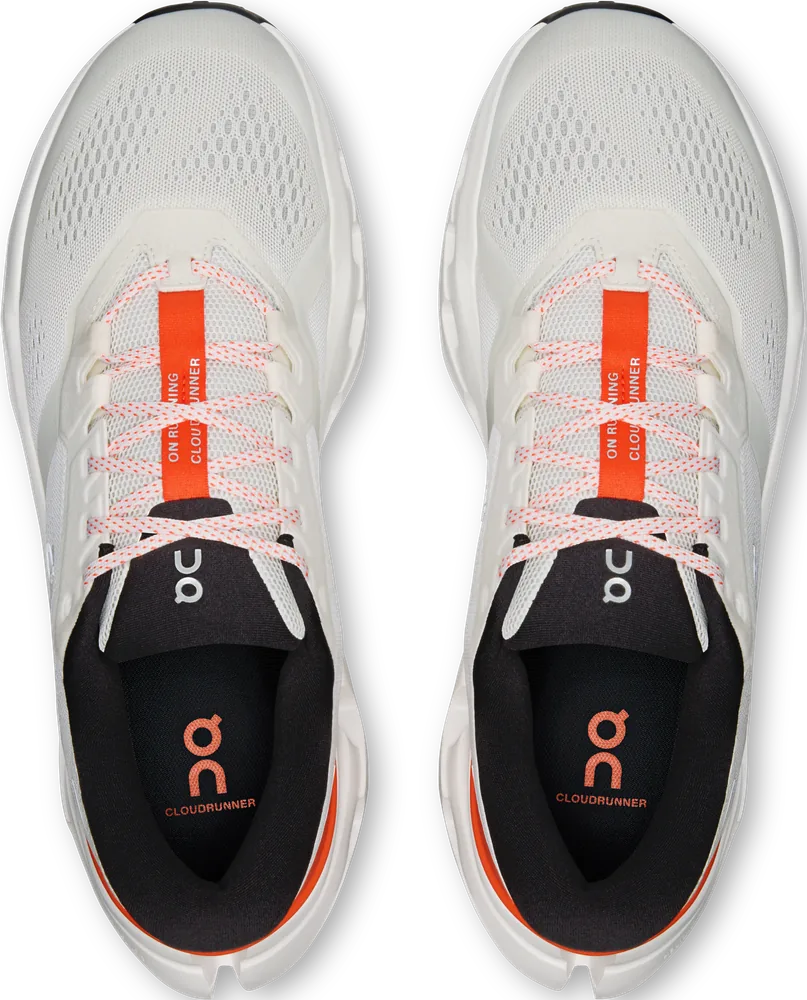 On Cloudrunner 3 Ivory / Flame, vue de dessus