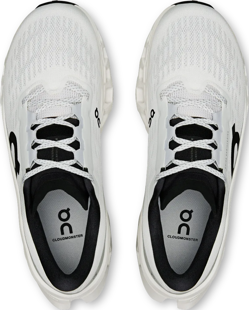 On Cloudmonster 3 White / White, vue de dessus