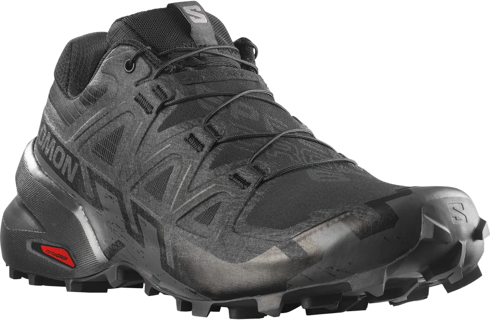 Salomon Speedcross 6 Black / Black, vue trois quarts
