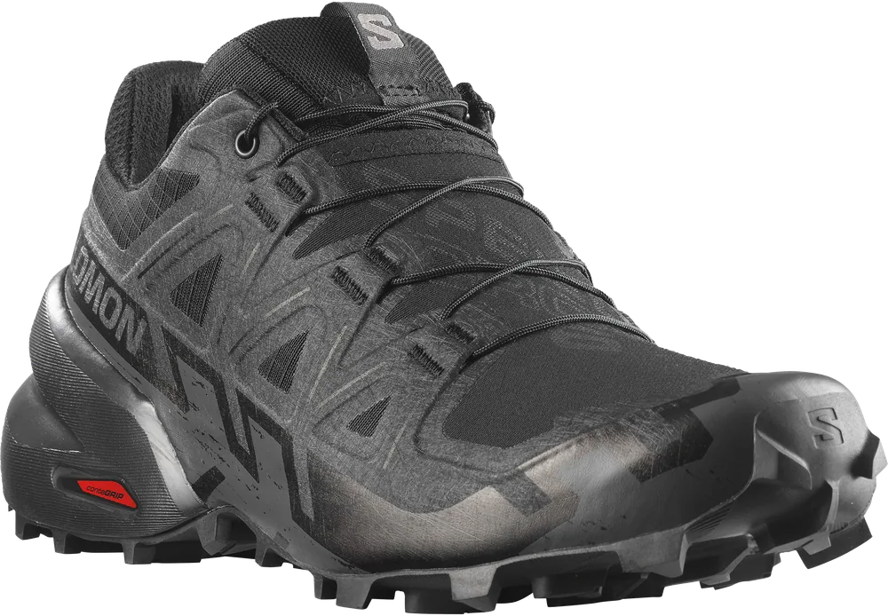 Salomon Speedcross 6 Black / Black, vue trois quarts