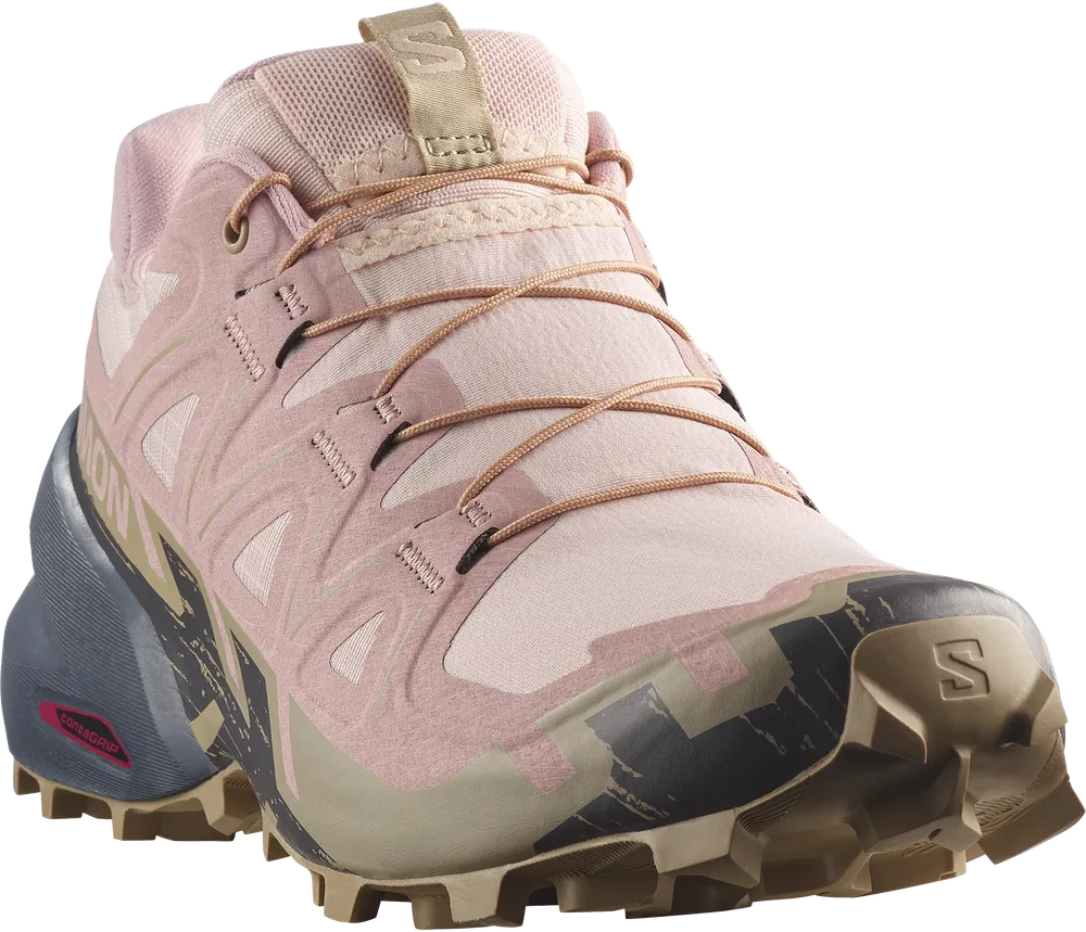 Salomon Speedcross 6 Tapioca / Shadow Gray / Slate Green, vue trois quarts