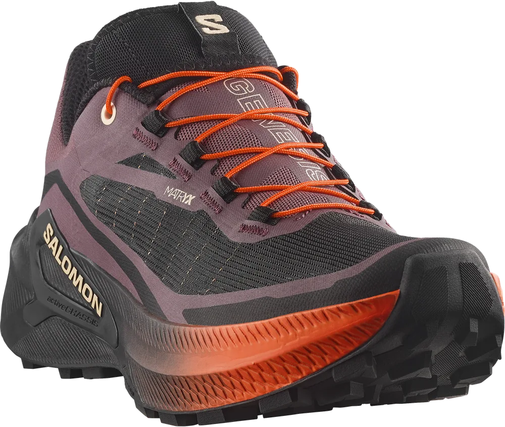 Salomon Genesis 2 Huckleberry / Black / Red Orange, vue trois quarts