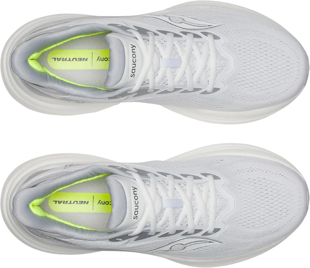 Saucony Triumph 24 White / Silver, vue de dessus
