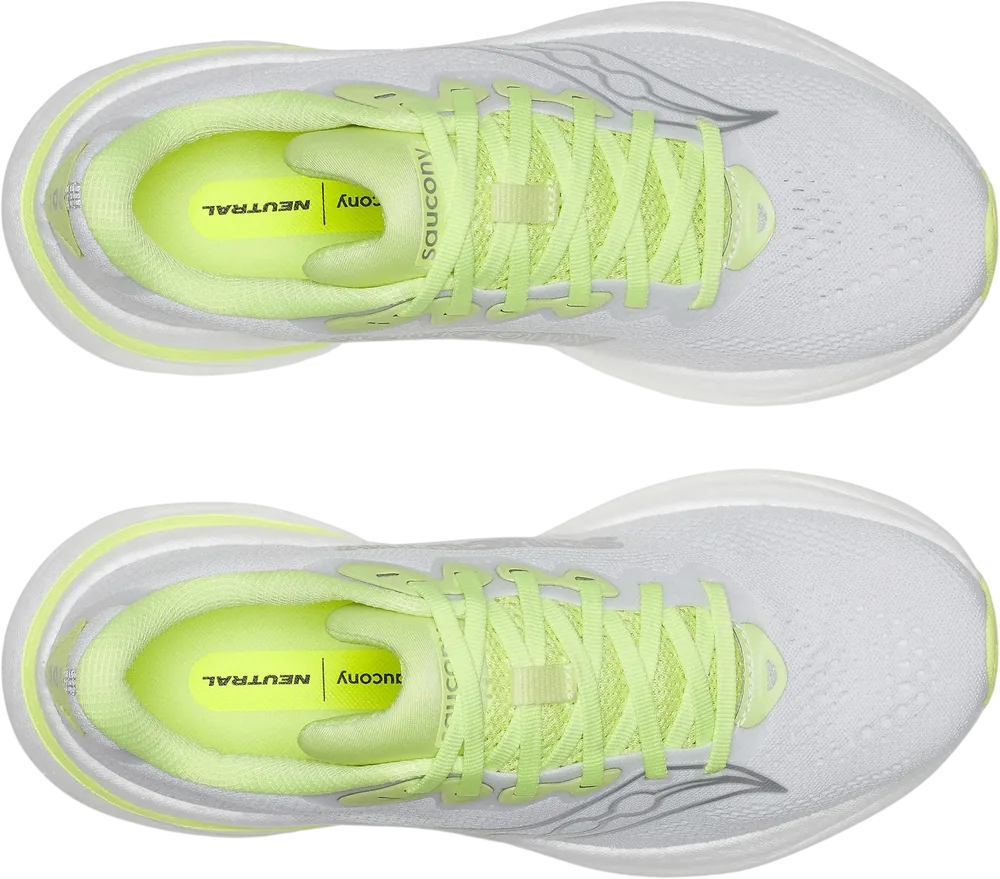 Saucony Ride 19 White / Tart, vue de dessus